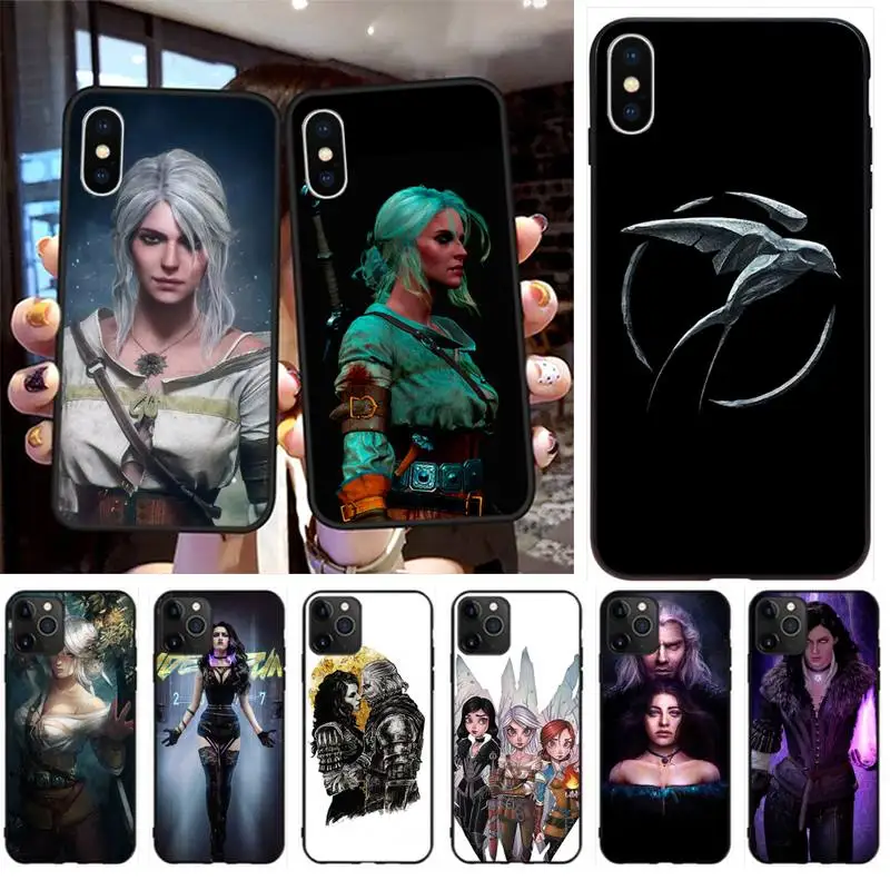Черный мягкий резиновый чехол для телефона Yennefer Wizard Wolf из ТПУ iPhone 11 pro XS MAX 8 7 6 6S Plus X