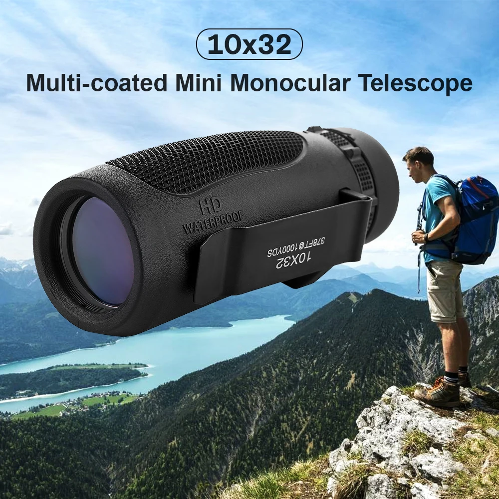 

10x32 Monocular Telescope High Power Multi-coated Monocular Scope Telescope for Bird Watching Hiking Camping Concert