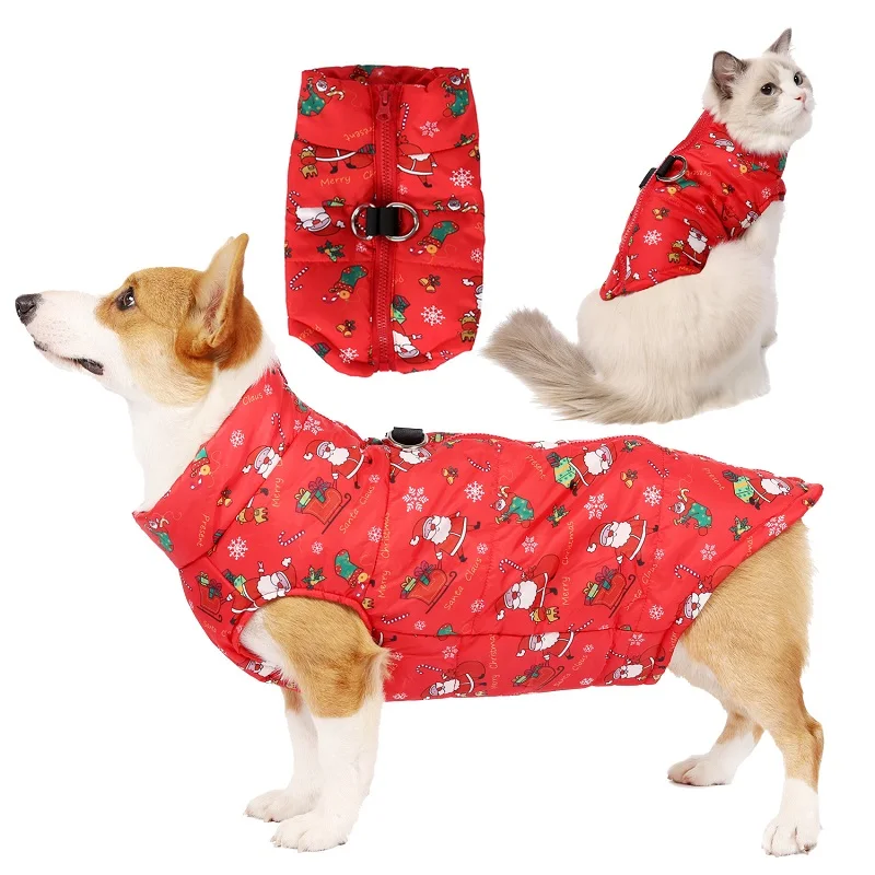 ChristmasCatDogClothesWinterWarmcottonPetVestPuppyJacket