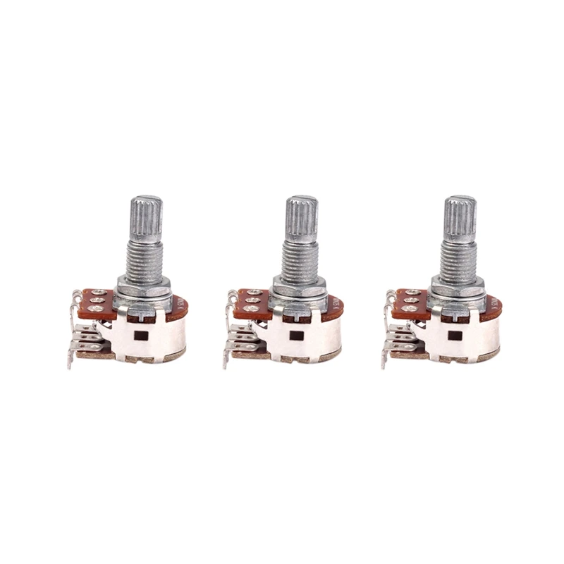 

3 Pcs Double Balance Stacked Knurled Stalk Guitar Bass Volume Tone Control Pots Potentiometer Switch MN25K
