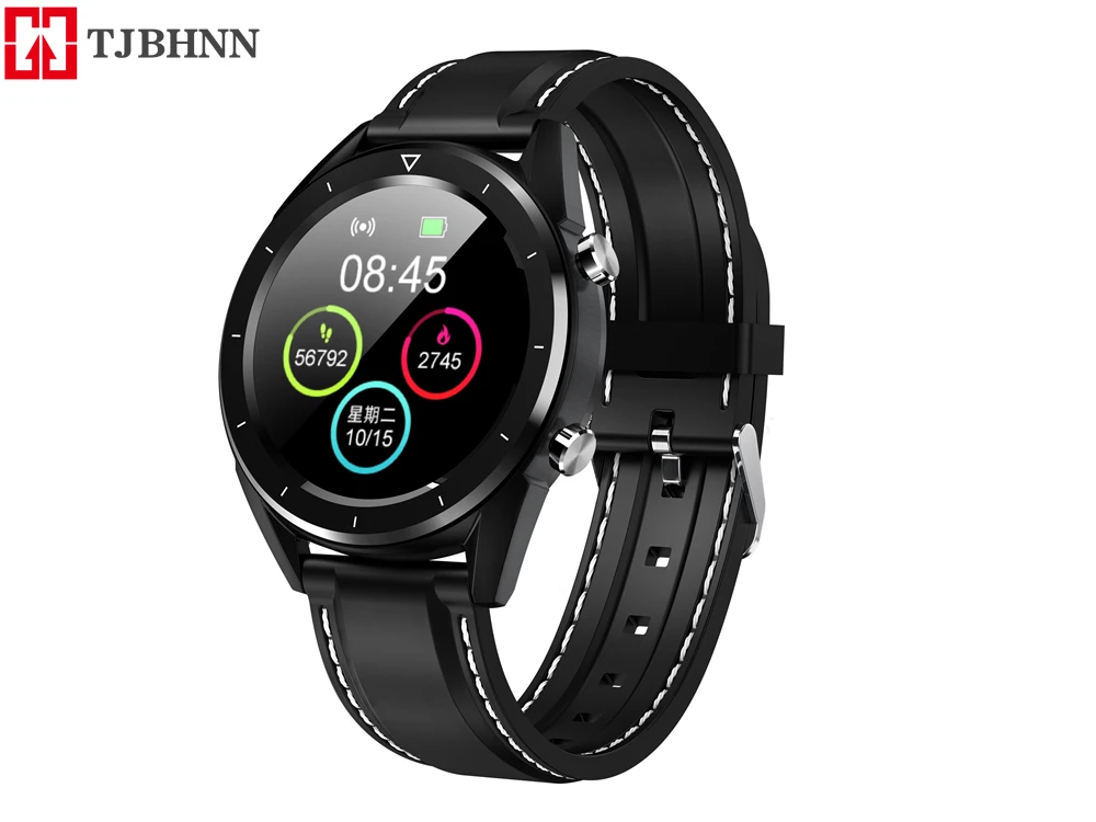 DT28 Black Leather DT28 мужские Смарт-часы IP68 Водонепроницаемый ECG монитор кровяного давления сердечного ритма фитнес-трекер Смарт-часы спортивный смарт-браслет - Цвет: DT28 Black Leather