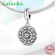 925 пробы, серебристые, черные эмалированные бусины для ключей от автомобиля, очаровательные браслеты Pandora, оригинальные ювелирные украшения, подарок