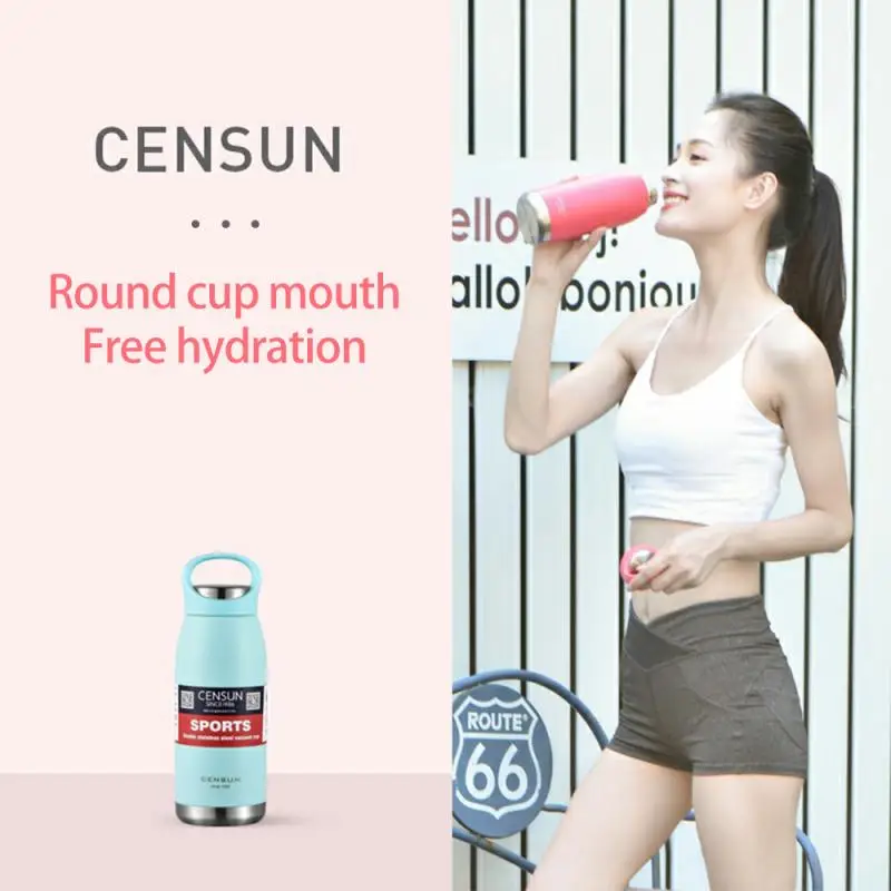 530ml Large Capacity Sports Cup Thermos Mug Portable Vacuum Cup Vacuum Lightweight Cup Colorful Health Sports Travel Bottle New