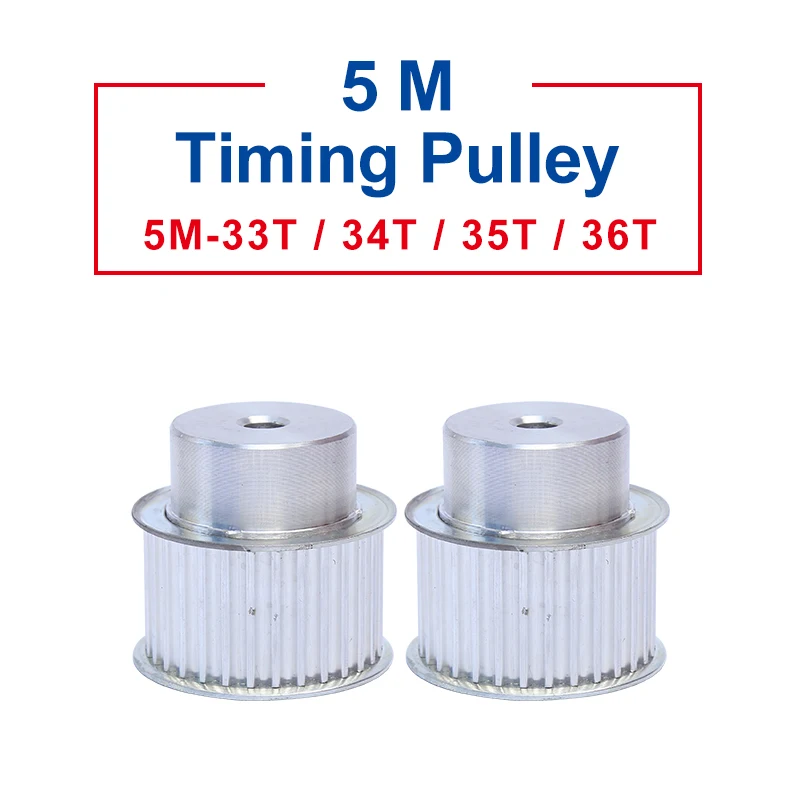 

Timing Pulley 5M-33T/34T/35T/36T Width 21/27mm pulley wheel rough hole 10 mm Aluminum Material For Width 20/25 mm Timing Belt