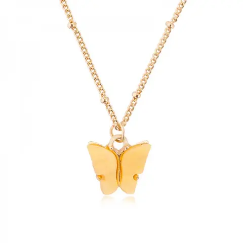 Butterfly Pendant Necklace For Women Colorful Acrylic Statement Choker Chain Korean Fashion Party Girl Jewelry Gift 2022