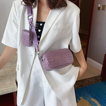 

Solid Color PU Leather 2 Pcs/set Crossbody Bags For Women 2020 Elegant Shoulder Handbags Female Travel Cross Body Bag