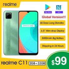 Original Realme C11 Smartphone 6.5'' 5000mAh Big Battery 40days Long Standby 3-Card Slot Android 13MP Camera Mobile Phone