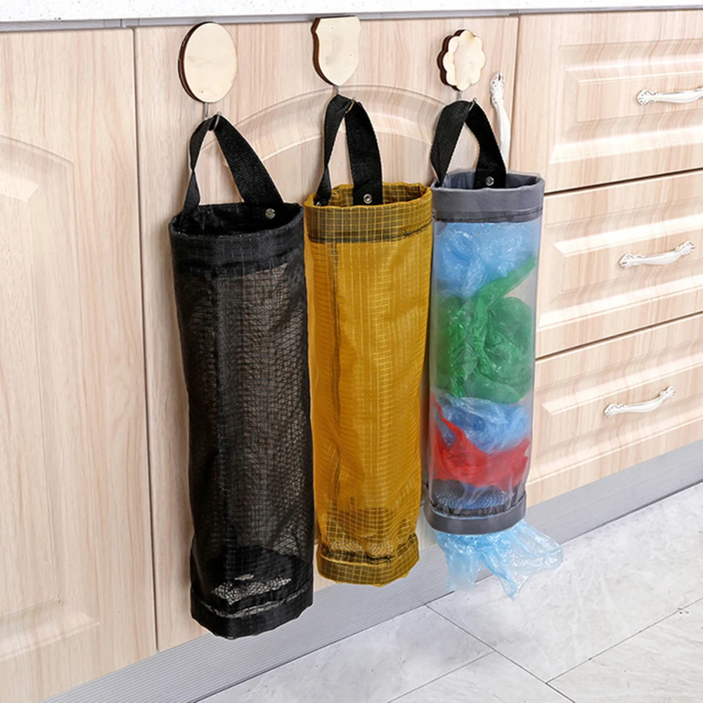 Basura y reciclaje soportes de bolsas de plástico grandes para bolsas de comestibles Dispensador de bolsas de plástico para montaje en pared blanco organizador de dispensadores de vemax.es