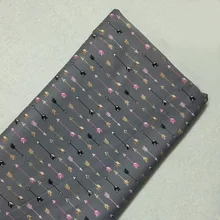 Серый, розовый, черный, с золотым тиснением, с принтом стрелы, хлопок, поплин, ткань 50x110 см, ткань в стиле пэчворк для одежды, платья, вечерние, для украшения дома