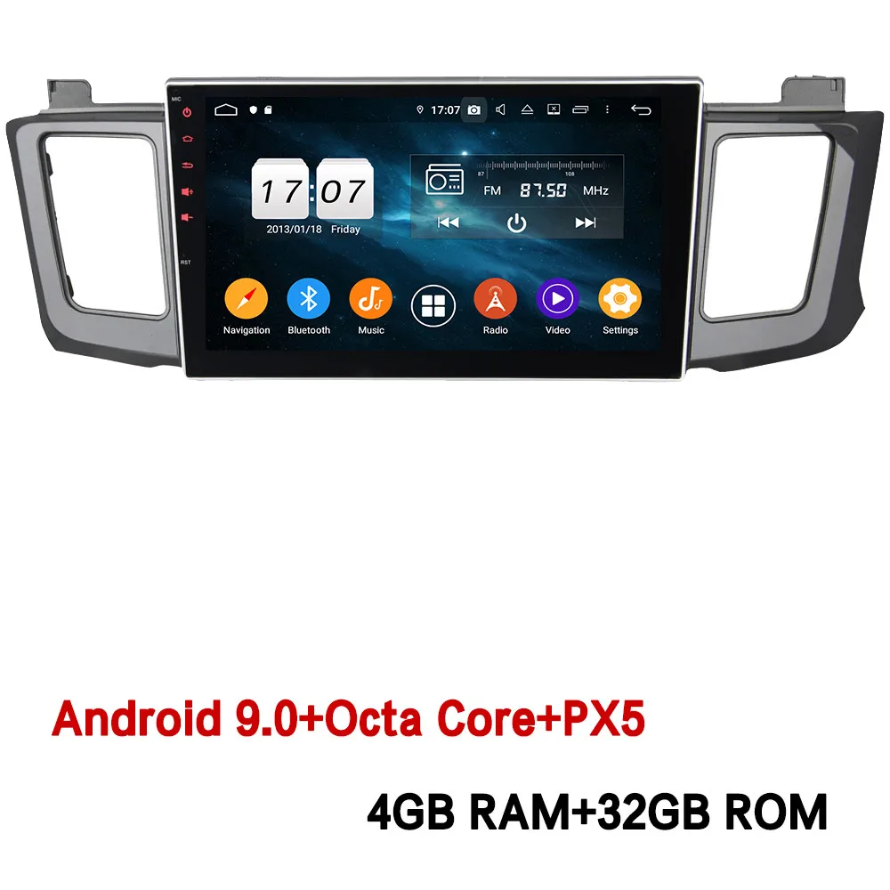 4GB RAM x 32GB ROM Klyde 10," ips 4G wifi Android 9,0 Восьмиядерный 4 Гб ОЗУ 64 Гб ПЗУ DSP BT автомобильный DVD мультимедийный плеер стерео для Toyota RAV4 2012 - Цвет: 4GB RAM x 32GB ROM