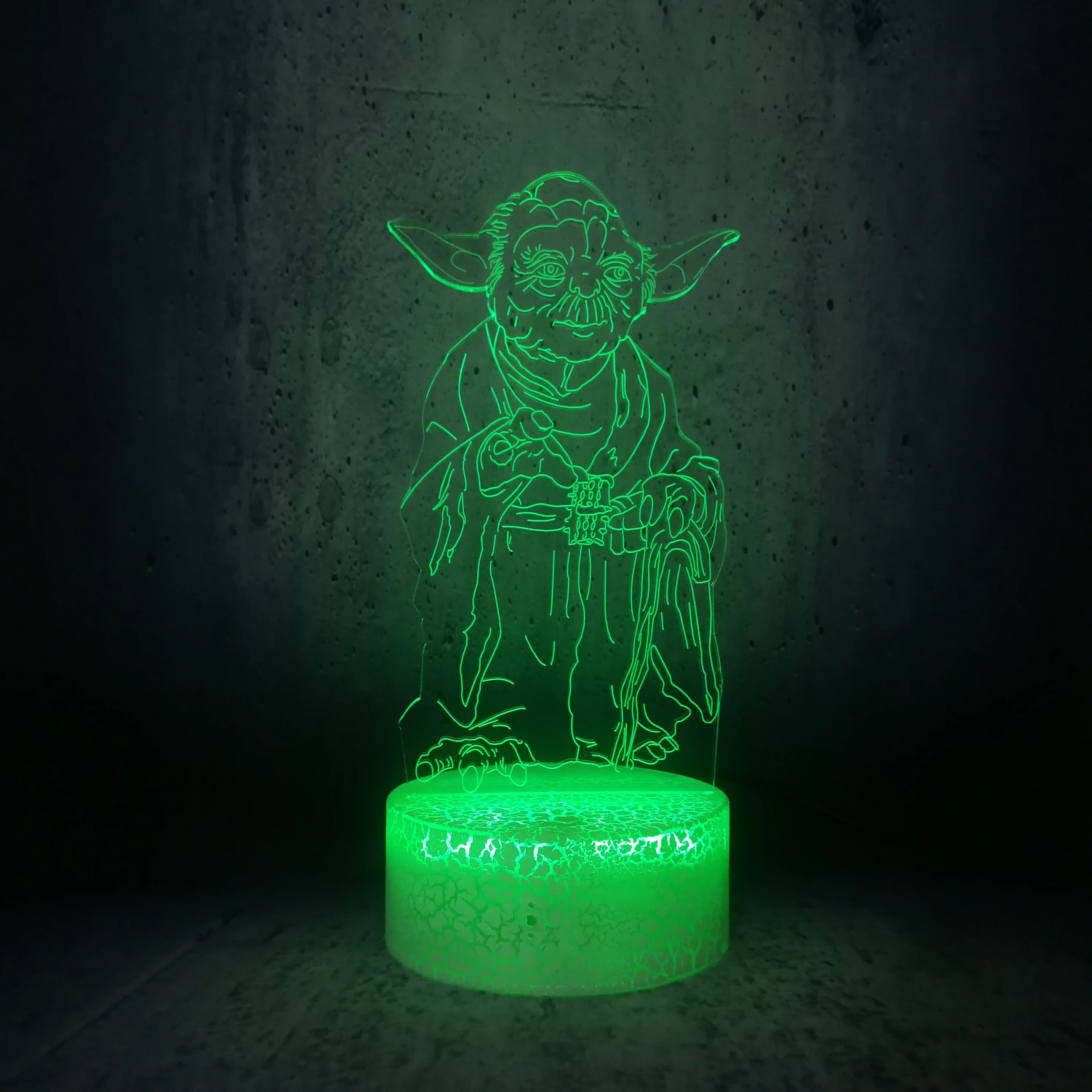 Светодиодный ночной Светильник Yoda стоячий Звездные войны настольная лампа для