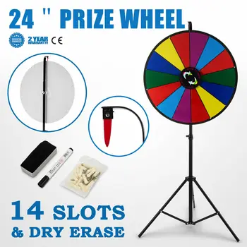 

24 Inch Colour Prize Wheel 14 Slots Dry Erase Trade Show Fortune Spinning Game