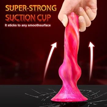 Soft Realistic Animal Dog Big Dildo Suction Cup Cock Lesbian Silicone Masturbators Penis Butt Plug Adult Sex Toy for Men Women 3