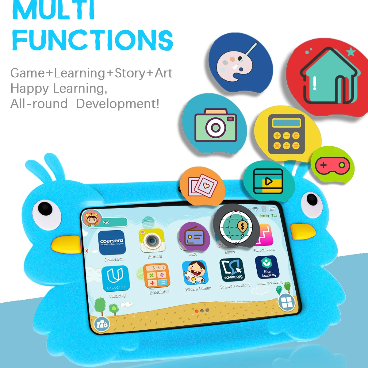 Tableta educativa de 7 pulgadas para niños, tablet de aprendizaje, el mejor regalo para niños, Android 8,1, cuatro núcleos, 1