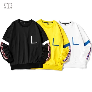 

Harajuku Men Long Sleeve T Shirts Fashion 2020 Funny Print Tees White Black Tee Tops Street Wear Male Hip Hop Hoodies T-shirt