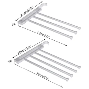 

Space Aluminium Swivel Towel Rack Wall Mounted Bathroom Storage Shelf Holder 28TC