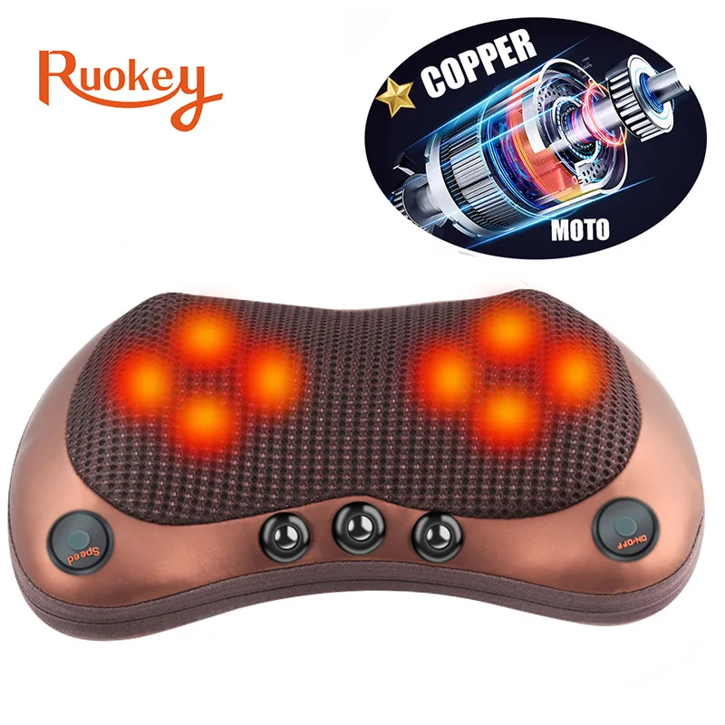 Relaxation Massage Pillow Vibrator Electric Shoulder Back Heating Kneading Infrared therapy shiatsu Neck Massage