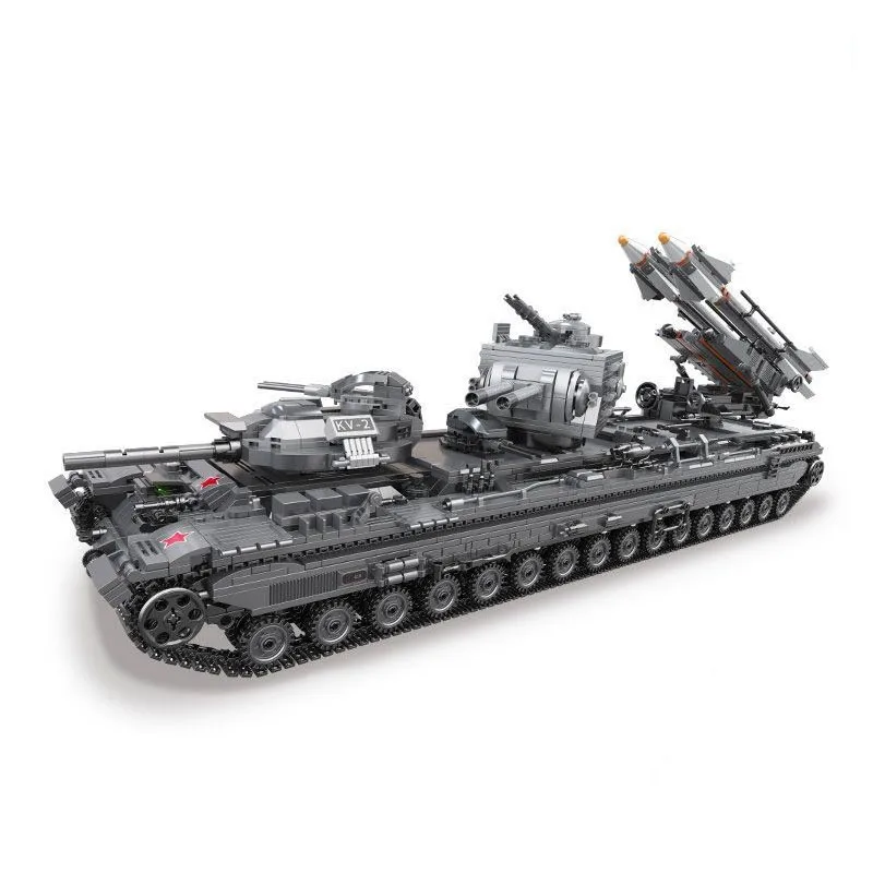 3663 шт HiXingBao строительные блоки 06006 KV-2 Танк совместим с несколькими запасами с фигуркой 4px - Цвет: 06006 No Box