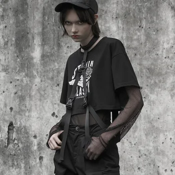 

PUNKRAVE Women's Punk Straps Personality Novelty Adjustable Triangle Plastic Buckle Pants Shoulder Strap Belt