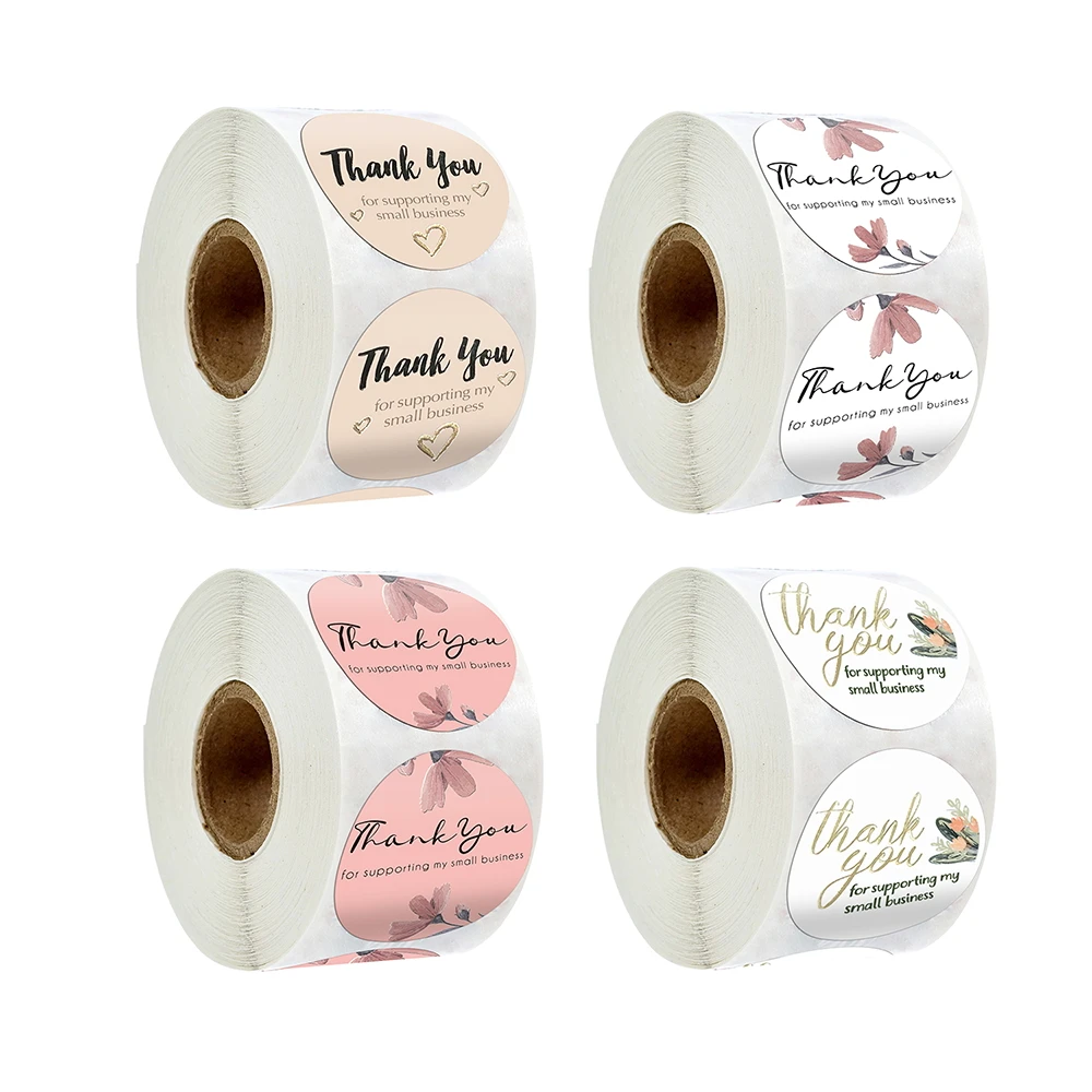 

500pcs 1 Inch Thank You Stickers for Supporting My Small Business Sticker for Business Packaging Handmade Stickers Seal Labels