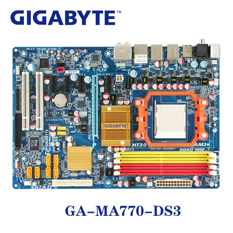 Разъем AM2/AM2+ для AMD 770 Gigabyte GA-MA770-DS3 материнская плата DDR2 16 Гб GA MA770 DS3 MA770-DS3 системная плата ATX б/у