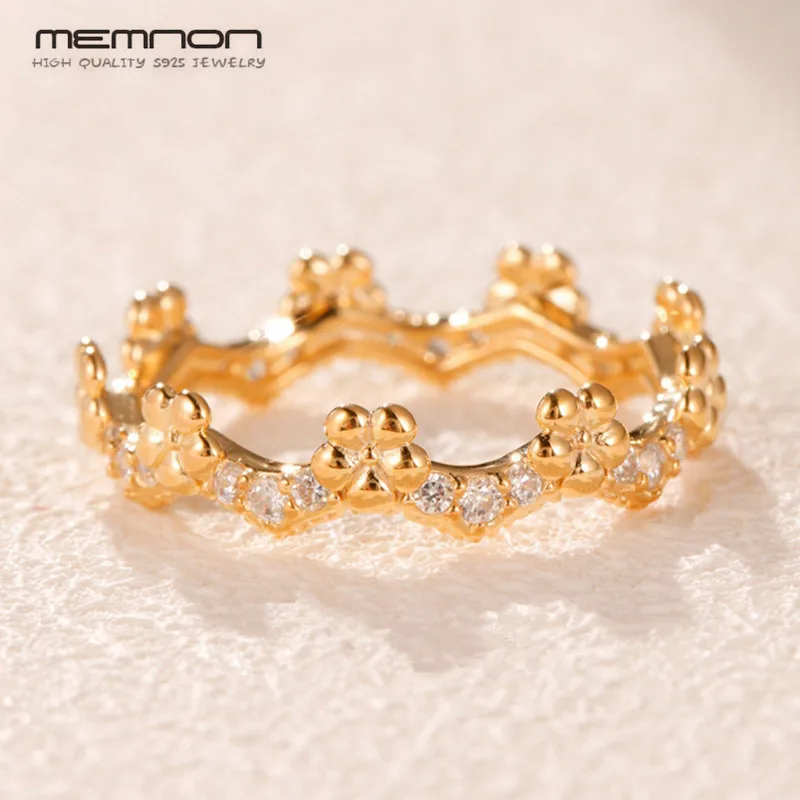 Memnon, блестящий цветок, корона, кольцо, 925 пробы, серебро, для помолвки, свадьбы, оригинальные кольца для женщин, серебро 925, anillos, хорошее ювелирное изделие