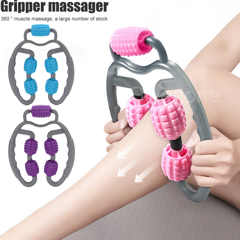

U Shape Trigger Point Massage Roller 360Â° Full Body Massage Tool Arm Leg Neck Muscle Massager 4 Wheels Fitness Device For Sports