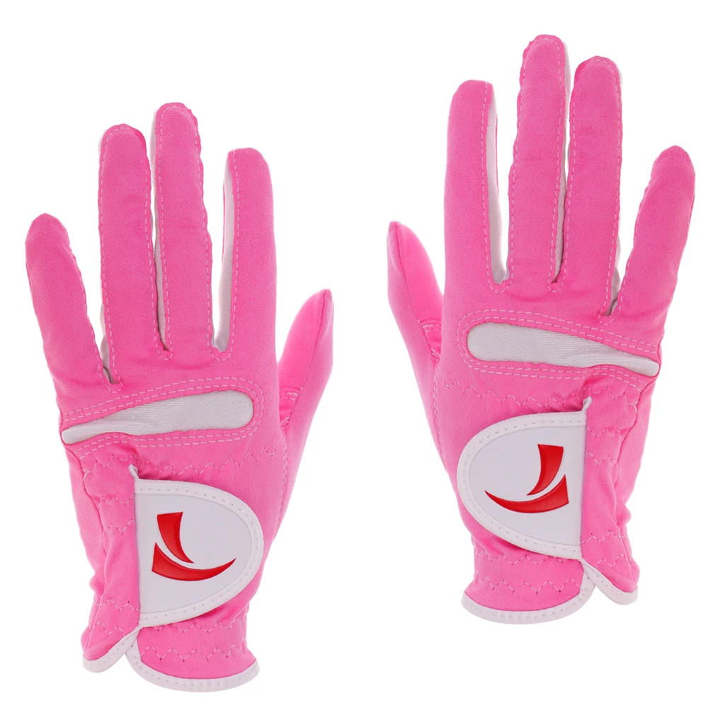 1 Pair Women Nonslip Golf Gloves Super Fiber Cloth Left Right Hand