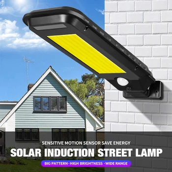 

Solar Wall Lamp Waterproof Human Induction Light Remote Control Illumination Street Lamp For Outdoors Courtyard Garden