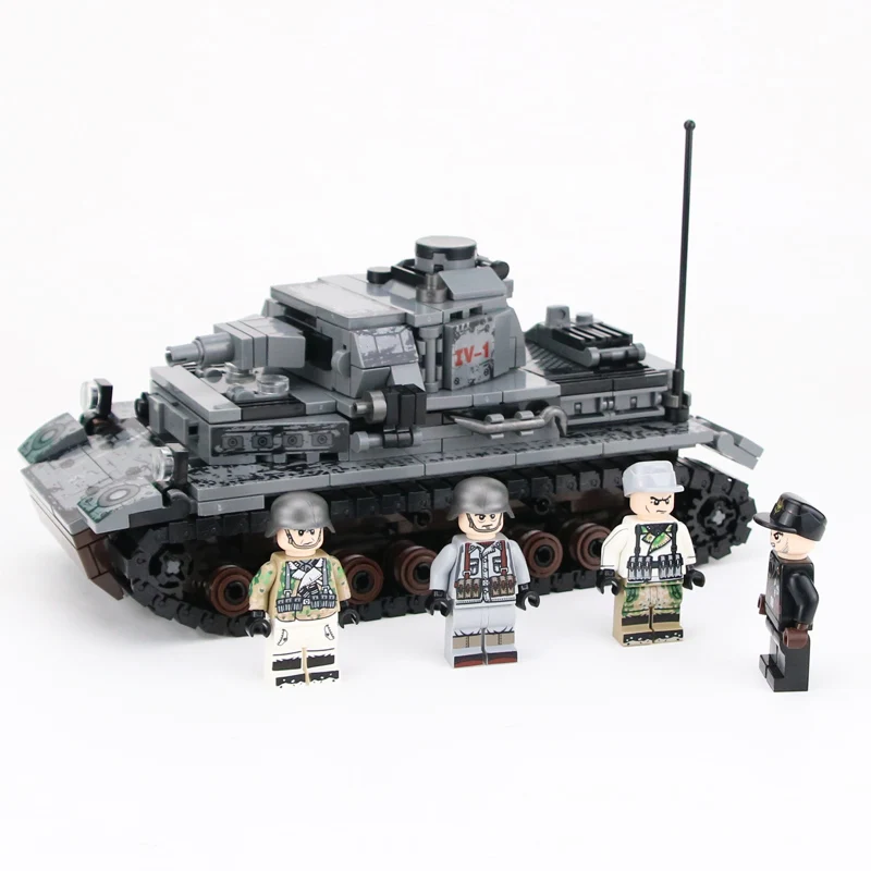 WW2 Military German IV tank army Soldier Building Blocks Legoing WW2 tank Military army Soldier weapon Bricks Toys For Children