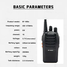 Baofeng – talkie walkie Portable BF 666S 666 S, Radio bidirectionnelle, émetteur récepteur, interphone de sécurité PTT, CB, 2 pièces