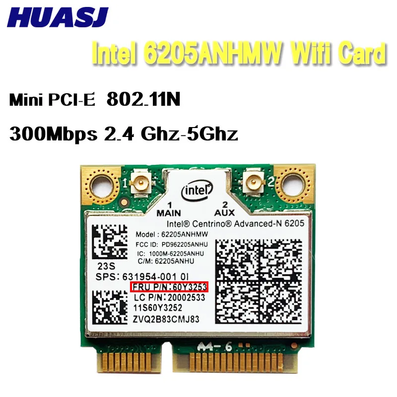 Huasj Intel Centrino Advanced-N 6205 62205Hmw 300Mbps Wifi Pcie Tarjeta Para Ibm Lenovo Thinkpad X220 X220I T420 60Y3253