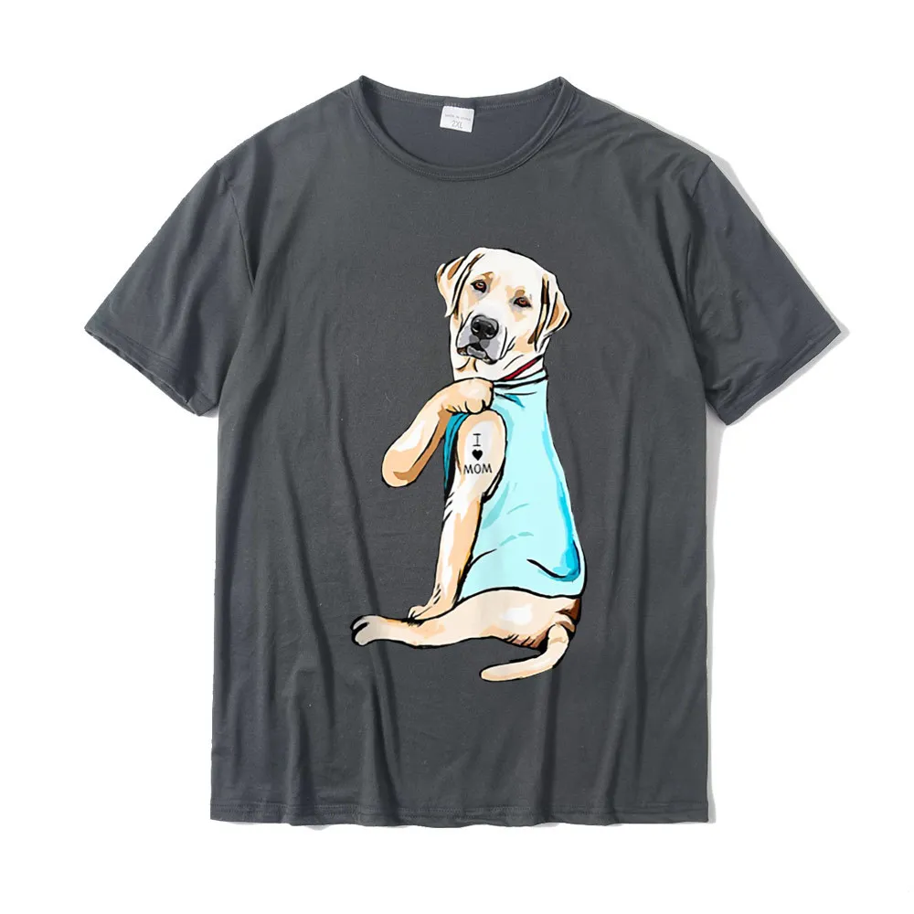 Casual All Cotton Birthday Tops Shirts Prevalent Short Sleeve Men Tshirts Crazy Summer T Shirt O-Neck Top Quality I Love Mom Funny Labrador Tattooed Tank Top__20487 carbon