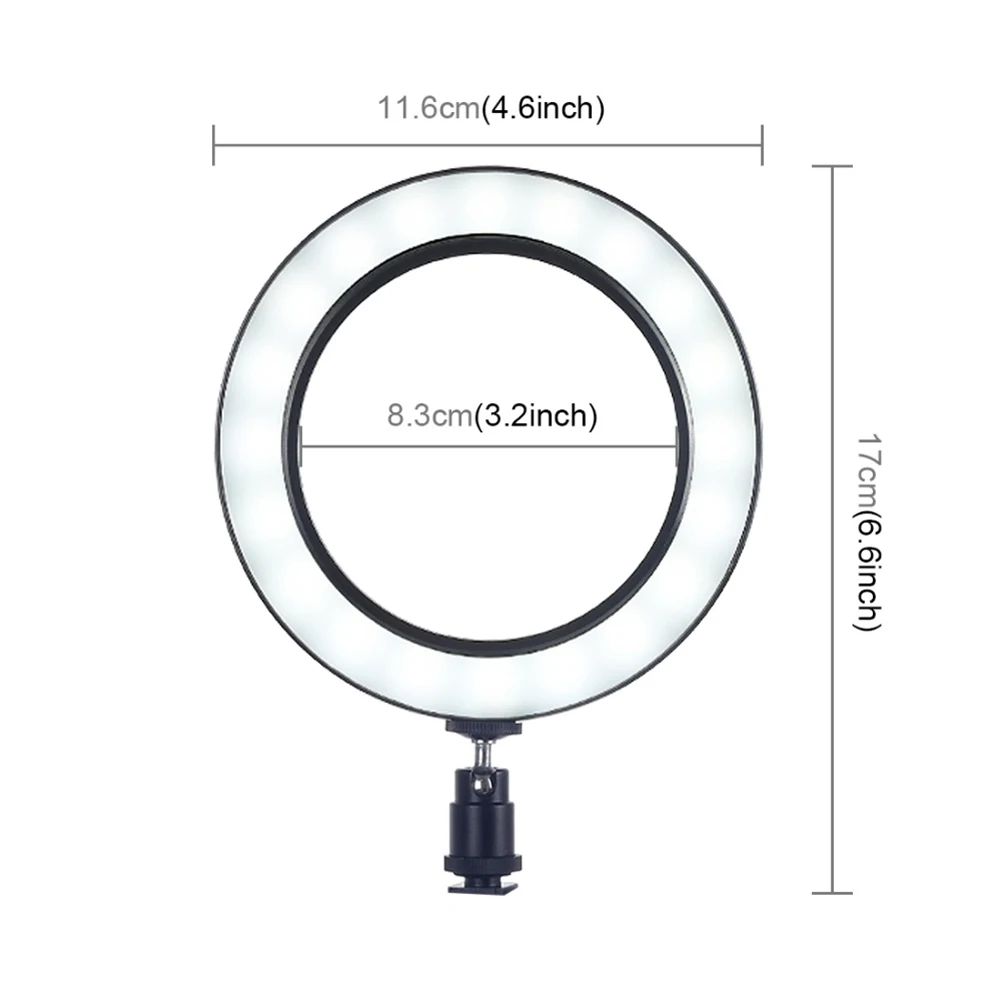 PULUZ 4," 6,2" 1" Диммируемый светодиодный кольцевой светильник для селфи-камеры, светильник для фотостудии, кольцевой светильник, светильник для фотосъемки, светильник для макияжа на YouTube - Цвет: Белый