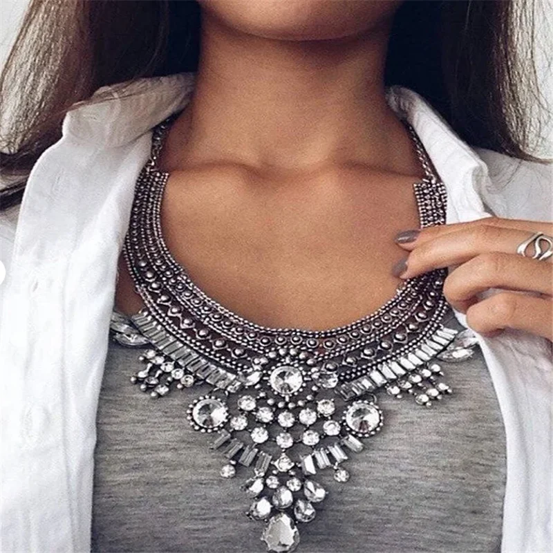 

Charming Arabella Oversized Tribal Bohemian Statement Necklace