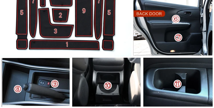 Противоскользящий коврик для TOYOTA Wish 20 A серия аксессуаров ворота слот подставка анти-Грязная дверь паз коврик автомобильный интерьер гелевая накладка Резина