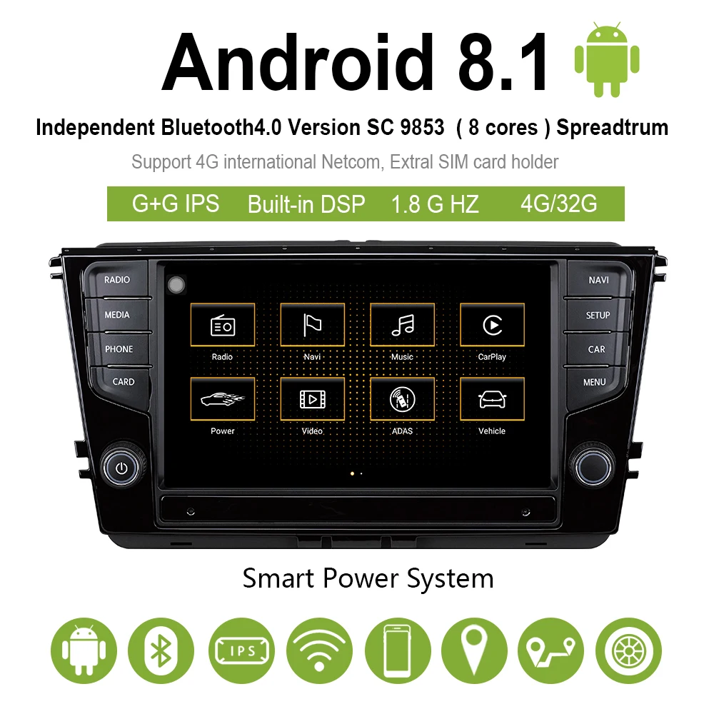 Автомобильный Радио Навигатор Автомобильный мультимедийный Видео android 8,1 автомобильный dvd для VW Lamando- " 2G/32G Автомобильный Радио gps