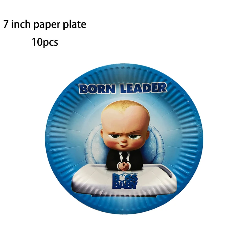 Born Leader тема для детского дня рождения вечерние принадлежности украшения одноразовые бумажные салфетки тарелки скатерть полосы детский душ - Цвет: 7 inch plate 10 Pcs
