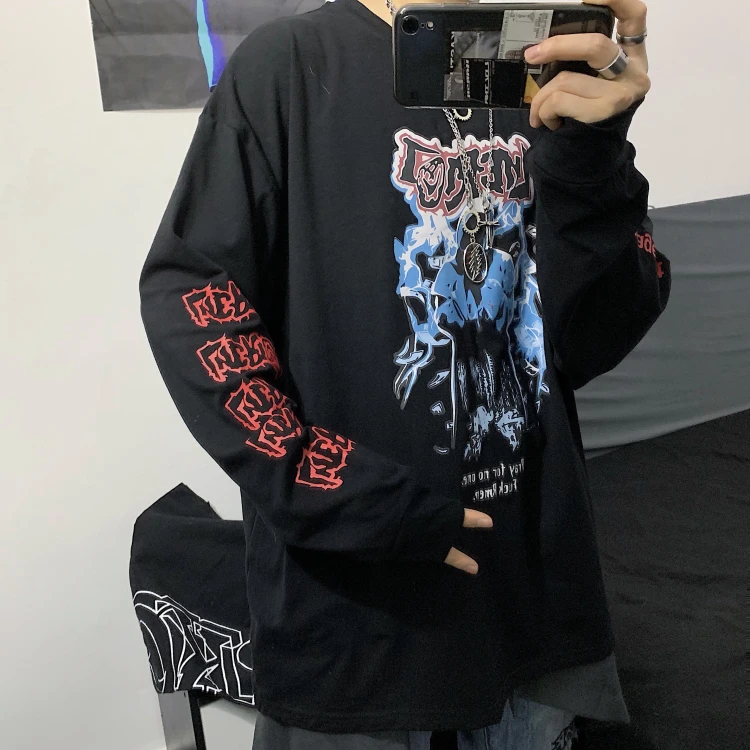 Женские футболки, топы, японские Kawaii, для девушек, Ulzzang Ins, винтажные, с принтом дьявола, футболка, женская, Корейская, Harajuku, одежда для женщин
