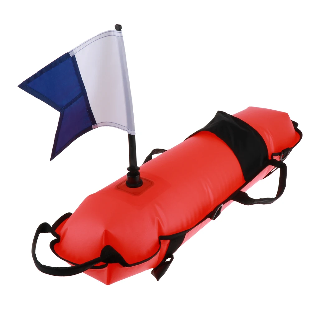 Pro Scuba Diving Inflatable Surface Marker Buoy Float with Dive Flag Snorkeling Freediving Safety Equipment