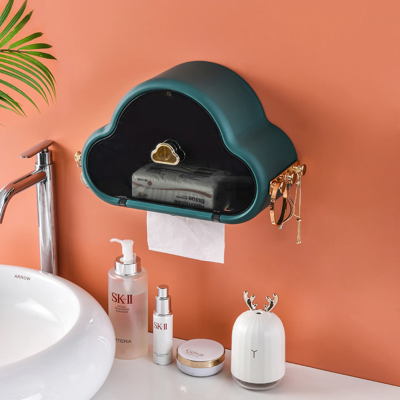 

Punch-Free Toilet Paper Box Bathroom Wall-Mounted Wash Towel Rack Toilet Paper Shelf