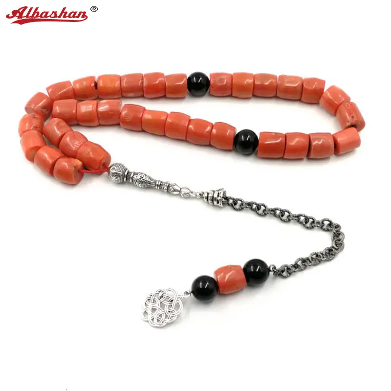 Tasbih Corallo Naturale Di Grandi Dimensioni Regalo Prezioso Eid Corallo Di Mare Profondo Gioielli Musulmani Moda Braccialetti Preferiti Islamici