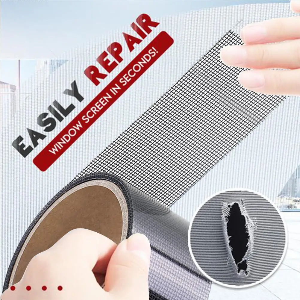 Window Door Mesh Screen Repair Patch Screen Net Patch Sticker Household Black 2m