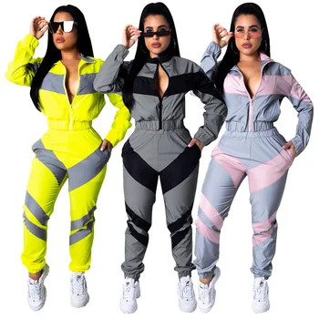 

Two Piece Set Women Autumn Windbreaker Suit 2 Piece Outfits for Women Motorcycle Set Top and Pants Ladies Waterproof Tracksuit
