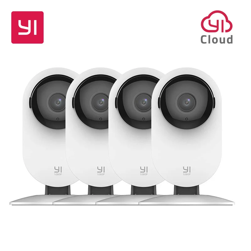 YI 4pc Home Camera 1080p Wi-Fi IP Security Surveillance Smart System with Night Vision Baby Monitor