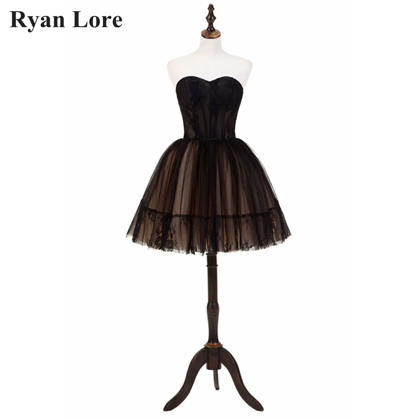 

Elegant Gold Black Cocktail Dresses 2020 New A-Line Sweetheart Neck Graduation Gowns Women Short Prom Dress Homecoming Dresses