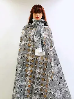 

Hot sale Gahna Style satin silk fabric with organza ribbon African wax design 2019 high quality 4+2yards