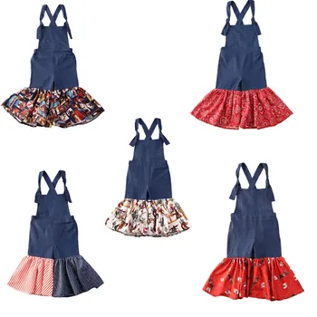 

Pudcoco USPS Fast Shipping 0-6 Years Toddler Baby Girl Summer Romper Sleeveless Pacthwork Demin Jumpsuit Girl Clothes