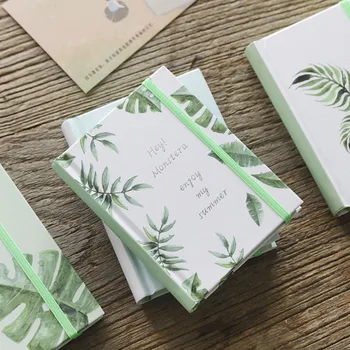 

A6 Notebook Plant Leaves Diary Paper Planner Agenda School Note Book Student Travel Notebook Binder Notbook