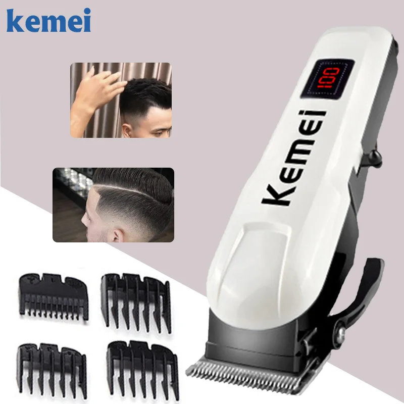 KEMEI машинка для стрижки волос профессиональная электрическая машинка для стрижки волос триммер для волос мужской триммер для волос беспроводные парикмахерские инструменты 5